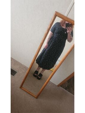 S. Roberts Vintage Women's Floral Midi Dress in Navy Blue